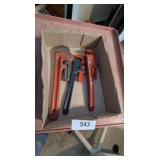(3) Pipe Wrenches: (1) Craftsman, (1) Ridgid