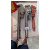 (3) Pipe Wrenches: (1) Craftsman, (1) Ridgid