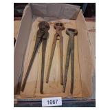 (3) Vintage Blacksmith Nippers