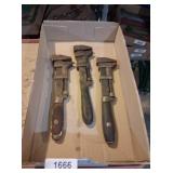 (3) Vintage Monkey Pipe Wrenches