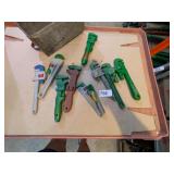 (10) Pipe Wrenches in Galvanized Box
