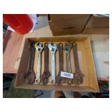 (7) Adjustable Wrenches - some rust