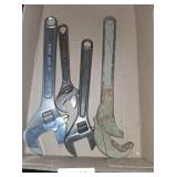 (4) Large Adjustable Wrenches: Keen Kutter & Other