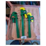 (3) Pipe Wrenches: (1) True Value, (1) Keen Kutter