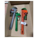 (3) Pipe Wrenches: (2) Craftsman
