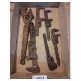 (5) Pipe Wrenches & (1) Large Wrench