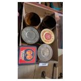 (6) Metal Coffee Cans