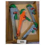 (4) Pipe Wrenches: (1) Ridgid