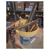 Bucket w/ Draw Knives, Files & Chisels