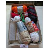 Yarn, Crochet Hook & Scissors