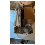 Wooden Kleenex Holder, Silver Plated Tray &