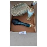Delt Pitcher Vase & Delt Pedestal Bowl +