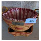 (2) Longaberger Christmas Collection Baskets w/