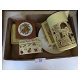 Vintage Wood Coaster Set, Pitcher, Recipe Box, +
