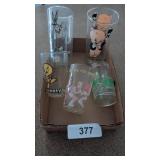 (2) Pepsi Glass Cups & Other Glass Cups