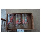 (3) Burger-Chef Orangutan Glass Cups