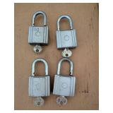 (4) Padlocks w/ Keys
