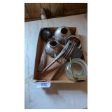 Vintage Metal Strainers, Ball Jar, Ladle &