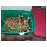 Tote w/ Lid, Ornaments & Wreaths