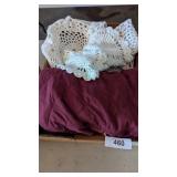 Chair Cover & (2) Crocheted Yarn Table Dollies