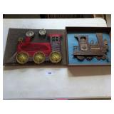Vintage String Art Train & Metal Train Art &