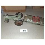 Triumph Plastic Car & Metal Tractor