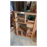 Wooden Shelf & Wood Wall Sconce