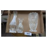 (3) Heavy Crystal Vases