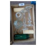 Crystal Candlestick Holders, Decanter & Other