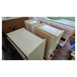 (3) Upper White Bathroom Cabinets