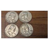 (4) 1952 Franklin Half Dollars