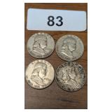 (4) Franklin Half Dollars