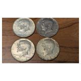 (4) Kennedy Half Dollars