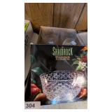 Crystal Bowl + (8) Non Matching Salad Bowls