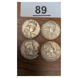 (4) 1957 Franklin Half Dollars