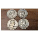 (4) Franklin Half Dollars