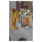 Candelabra & One (3) Glass Globes + Tin Angel