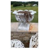 (2) Concrete Flower Pots -**