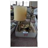 Brass Candle Holders + Gold Tone Decorator Items
