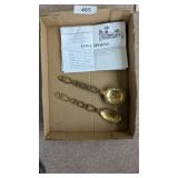(2) Brass Love Spoons
