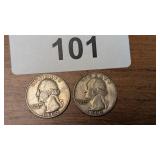 (2) 1960 D Washington Quarters