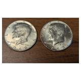 (2) 1969 Kennedy Half Dollars