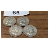 (4) Franklin Half Dollars (2) 1958 D (2) 1959
