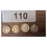 (4) 1964 D Roosevelt Dimes