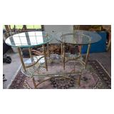 Brass & Glass Coffee Table & (2) End Tables