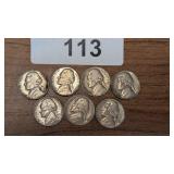 (7) Jefferson Nickels