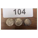 (3) Roosevelt Dimes
