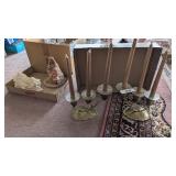 (2) Brass Candle Holders w/ Candles