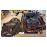 Genuine Leather Backpack & Purse