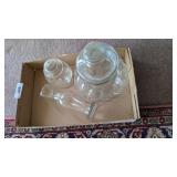 Glass Canister w/ Lid + Vase & Other Candy Jar